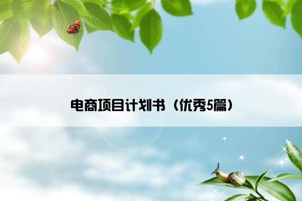 电商项目计划书(优秀5篇) 电商项目计划书(优秀5篇)