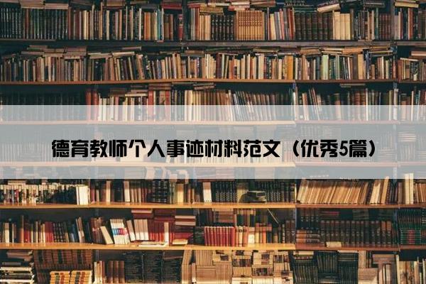 德育教师个人事迹材料范文（优秀5篇）