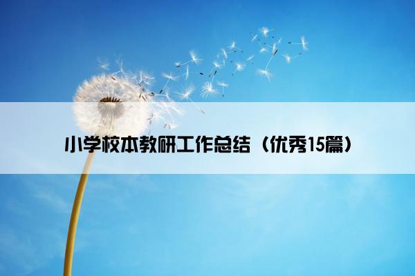 小学校本教研工作总结(优秀15篇) 小学校本教研工作总结(优秀15篇)