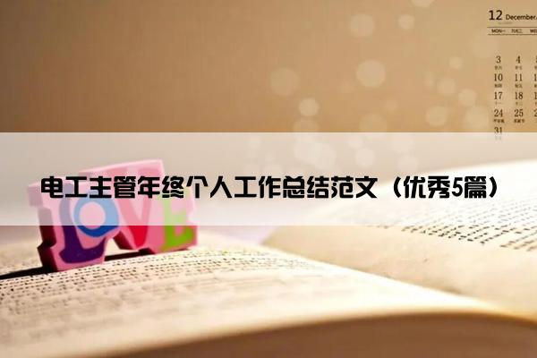 电工主管年终个人工作总结范文(优秀5篇) 电工主管年终个人工作总结范文(优秀5篇)