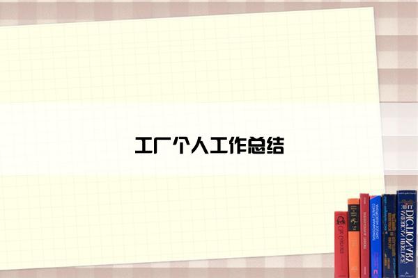 工厂个人工作总结