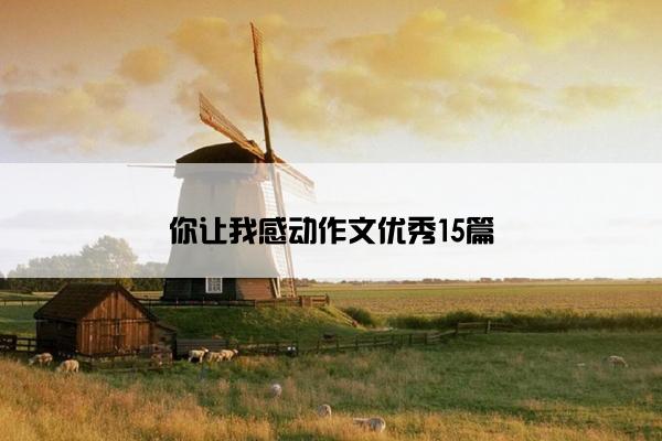 你让我感动作文优秀15篇