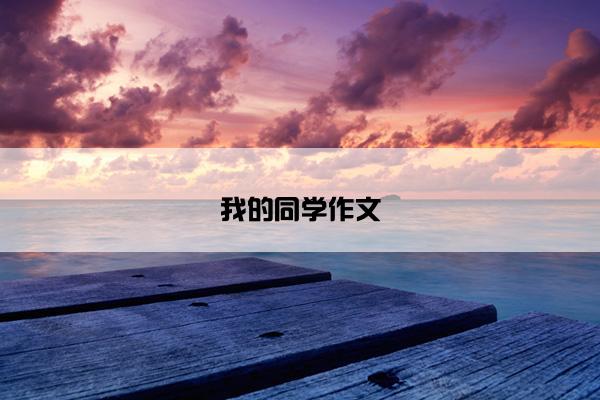 我的同学作文 我的同学作文