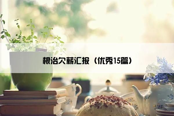 根治欠薪汇报(优秀15篇) 根治欠薪汇报(优秀15篇)