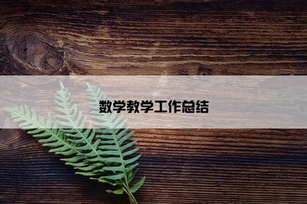 数学教学工作总结