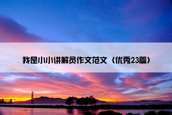 我是小小讲解员作文范文(优秀23篇) 我是小小讲解员作文范文(优秀23篇)