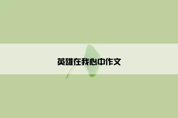 英雄在我心中作文