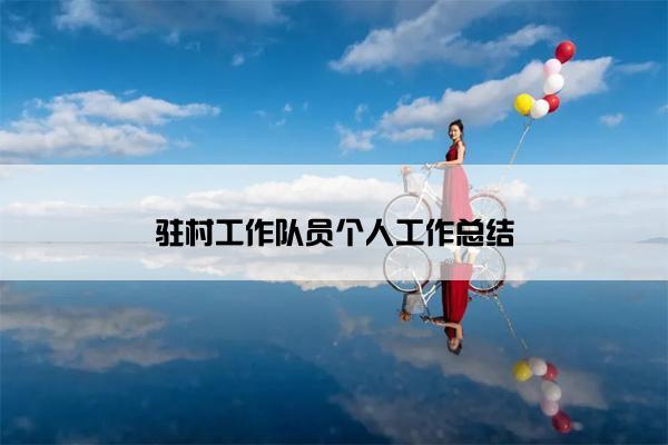 驻村工作队员个人工作总结