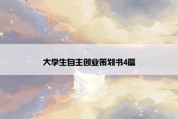 大学生自主创业策划书4篇