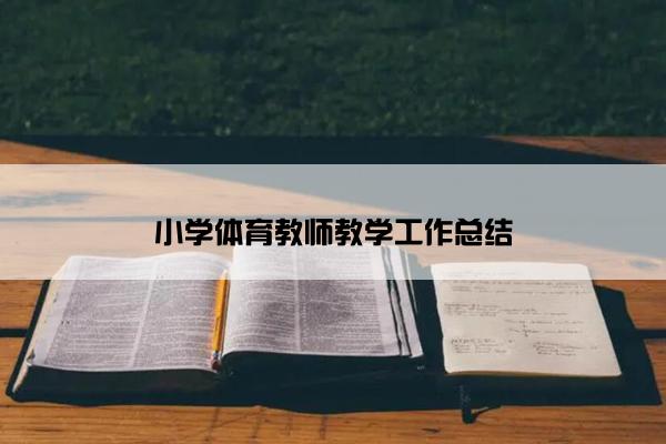 小学体育教师教学工作总结