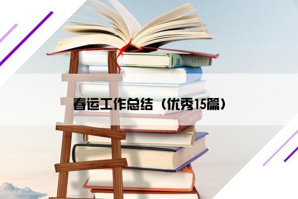 春运工作总结（优秀15篇）