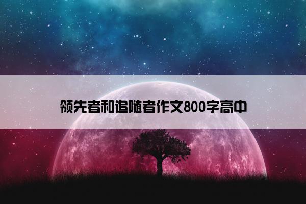 领先者和追随者作文800字高中