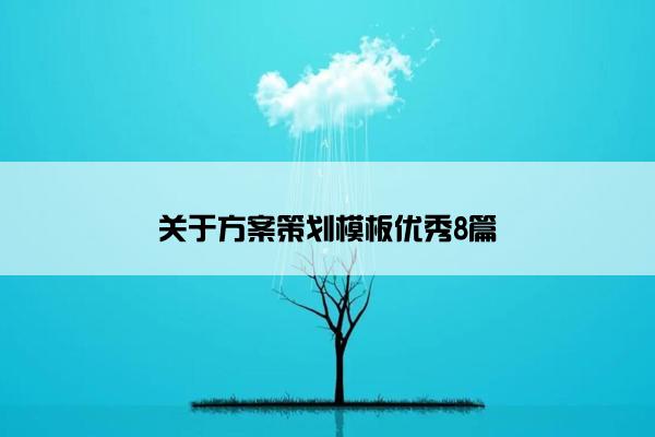 关于方案策划模板优秀8篇