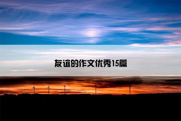 友谊的作文优秀15篇