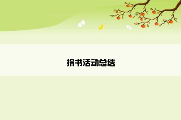 捐书活动总结
