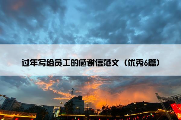 过年写给员工的感谢信范文（优秀6篇）