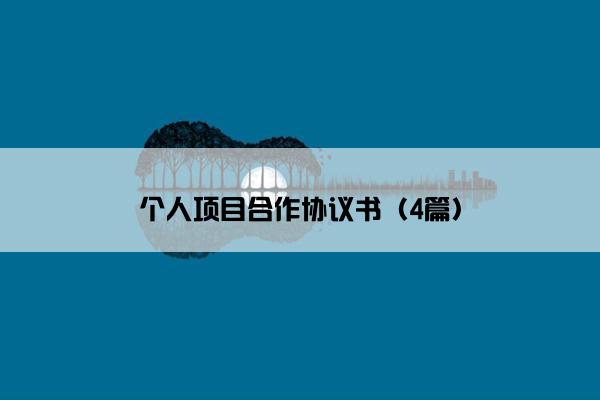 个人项目合作协议书（4篇）