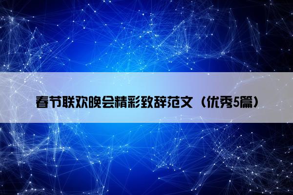 春节联欢晚会精彩致辞范文（优秀5篇）