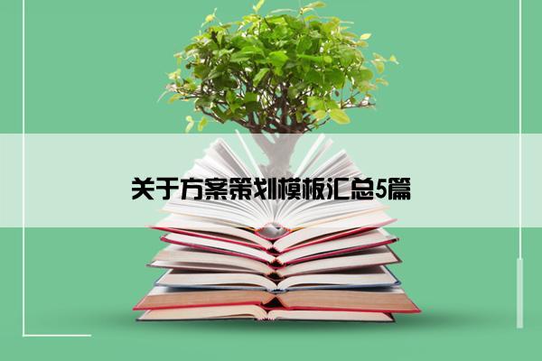 关于方案策划模板汇总5篇