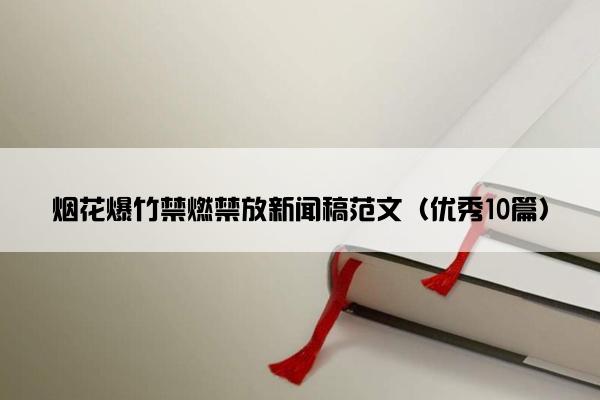 烟花爆竹禁燃禁放新闻稿范文（优秀10篇）