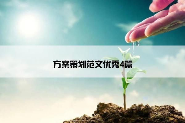 方案策划范文优秀4篇