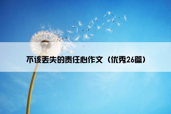 不该丢失的责任心作文（优秀26篇）