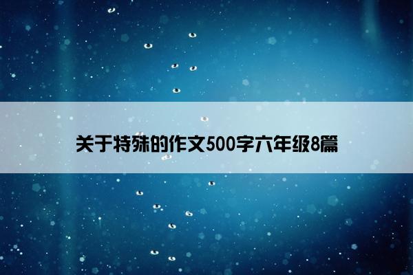 关于特殊的作文500字六年级8篇