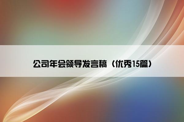 公司年会领导发言稿（优秀15篇）