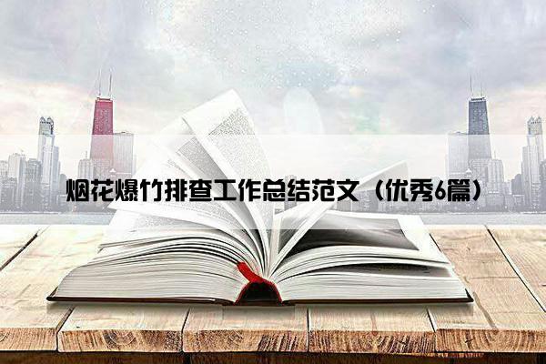 烟花爆竹排查工作总结范文（优秀6篇）