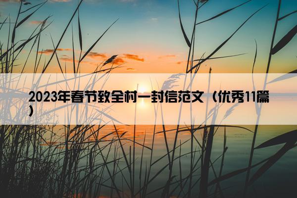 2023年春节致全村一封信范文（优秀11篇）