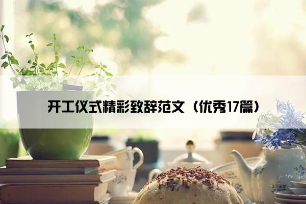 开工仪式精彩致辞范文（优秀17篇）