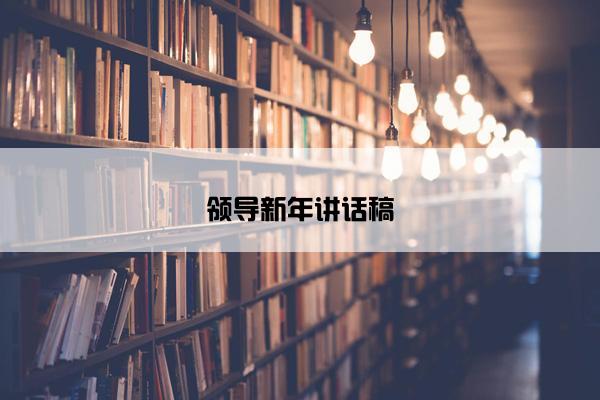 领导新年讲话稿