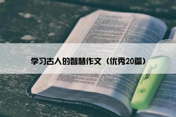 学习古人的智慧作文（优秀20篇）