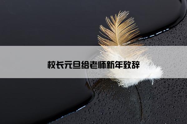 校长元旦给老师新年致辞