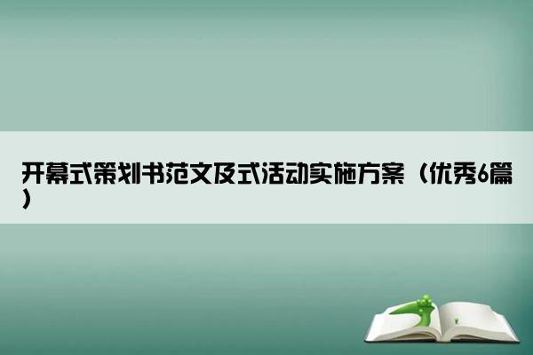 开幕式策划书范文及式活动实施方案（优秀6篇）