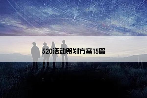520活动策划方案15篇