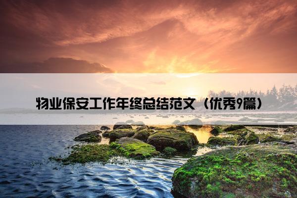 物业保安工作年终总结范文（优秀9篇）
