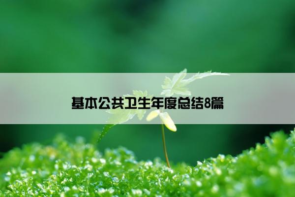 基本公共卫生年度总结8篇