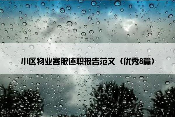 小区物业客服述职报告范文（优秀8篇）