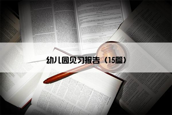 幼儿园见习报告（15篇）
