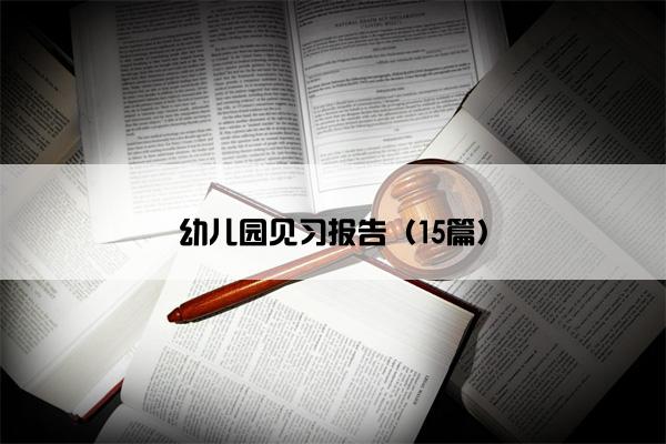 幼儿园见习报告（15篇）