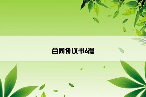 合同协议书6篇