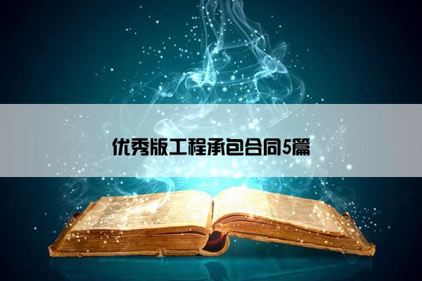 优秀版工程承包合同5篇