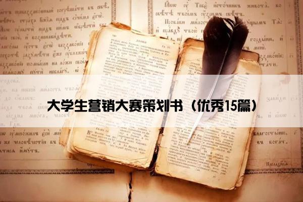 大学生营销大赛策划书（优秀15篇）