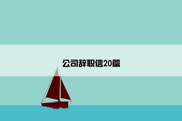 公司辞职信20篇