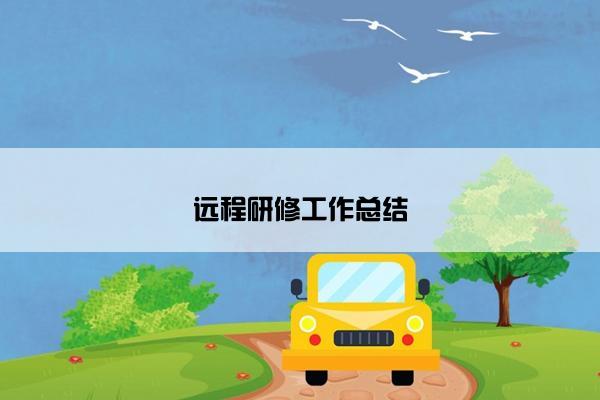 远程研修工作总结