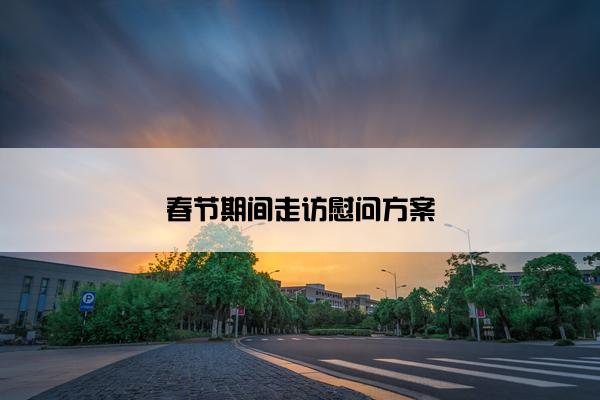 春节期间走访慰问方案