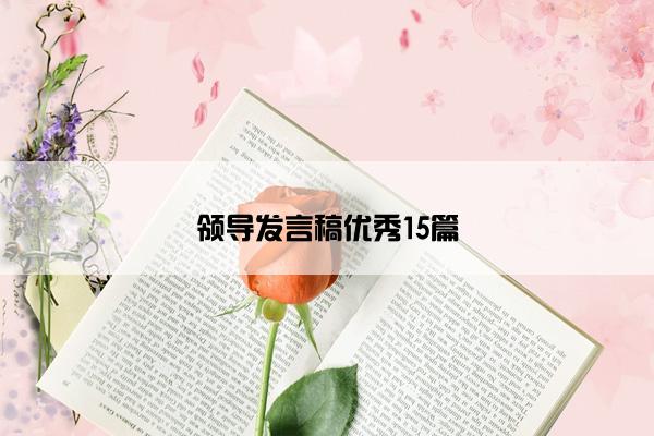 领导发言稿优秀15篇