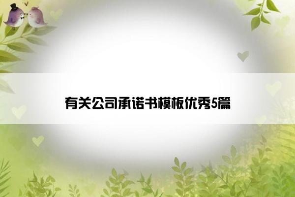 有关公司承诺书模板优秀5篇 有关公司承诺书模板优秀5篇
