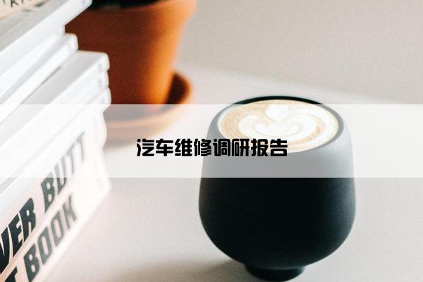 汽车维修调研报告 汽车维修调研报告